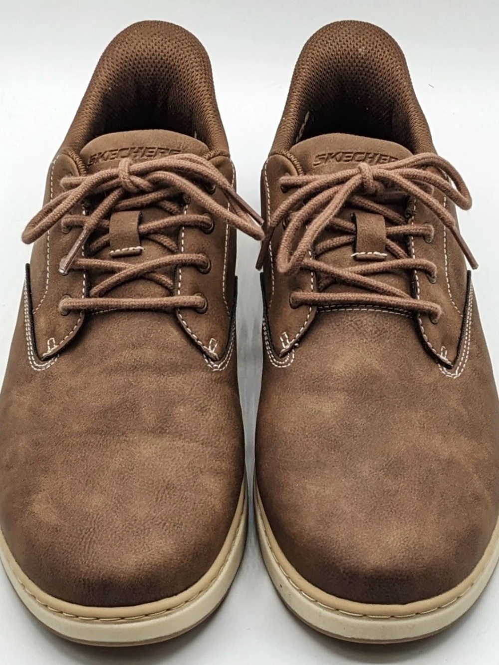 Skechers Men’s Tan-Brown Swift Fit Hands Free Sneakers Shoes Comfy - Picture 3 of 9